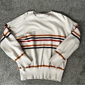 ROOLEE striped Sweater - Cream and Multicolor